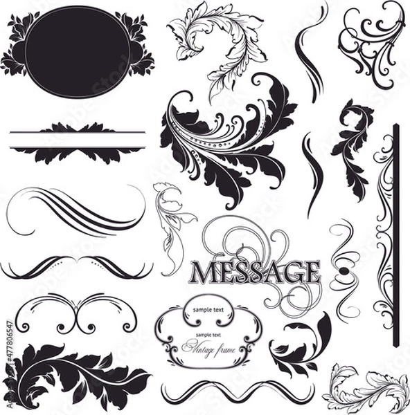 Obraz Set of vintage elements