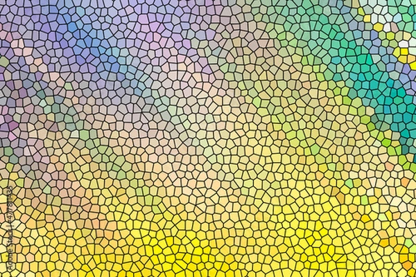 Fototapeta Saturated multicoloured gradient stained glass pattern