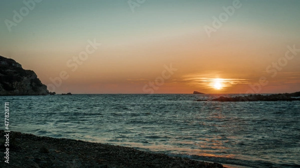 Obraz Coucher de soleil dans la mer au mois de janvier
