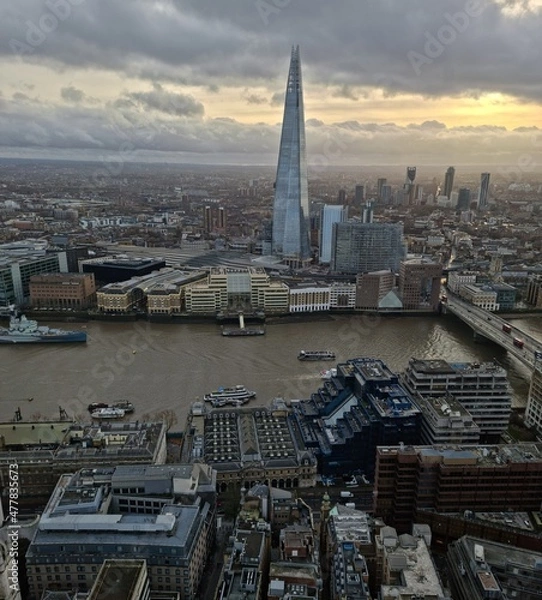 Obraz city skyline at sunset