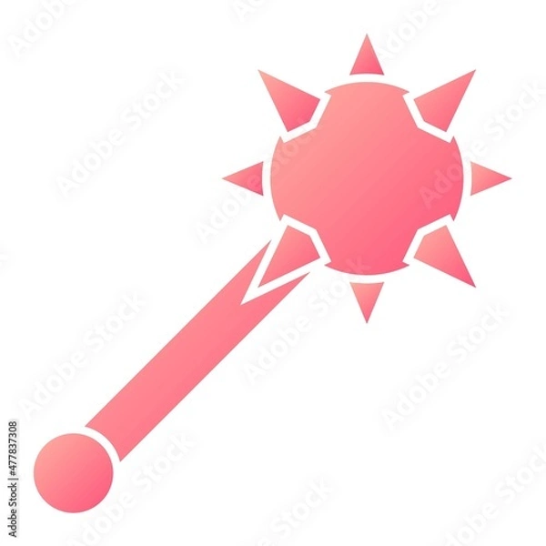 Fototapeta Vector Mace Glyph Gradient Icon Design