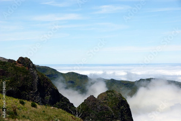 Obraz Madeira at the atlantic ozean, view over the clouds, on the way to pico do arieiro (c)WOB