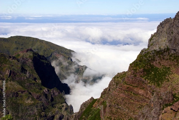 Obraz Madeira at the atlantic ozean, view over the clouds, on the way to pico do arieiro (c)WOB