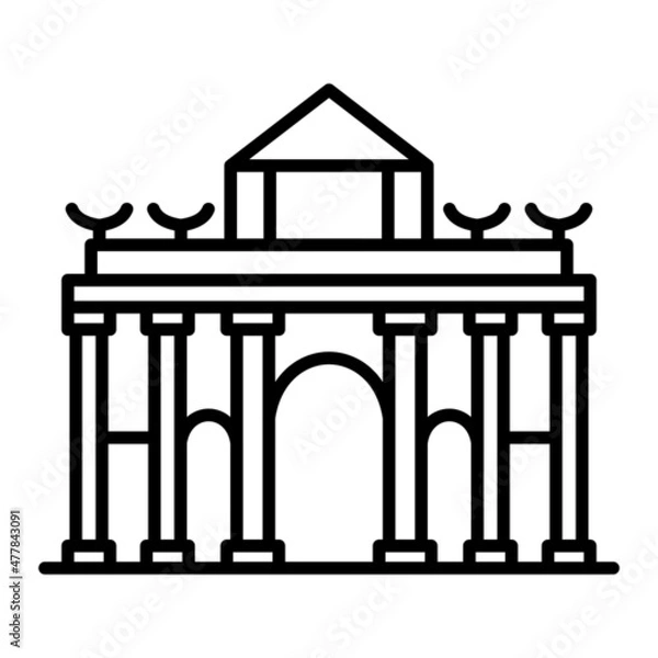 Obraz Alcala Gate Vector Outline Icon Isolated On White Background