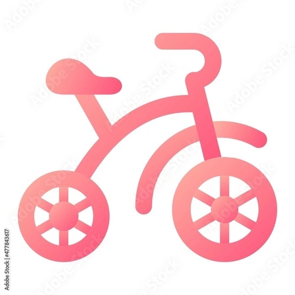 Fototapeta Vector Tricycle Glyph Gradient Icon Design
