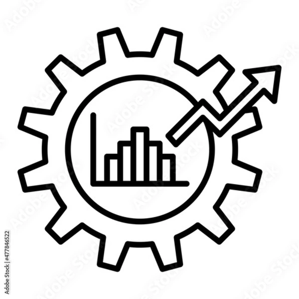 Obraz Productivity Vector Outline Icon Isolated On White Background