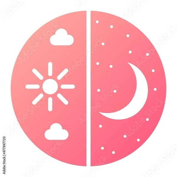 Fototapeta Vector Day And Night Glyph Gradient Icon Design