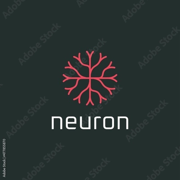 Obraz Neuron logo design inspiration vector template