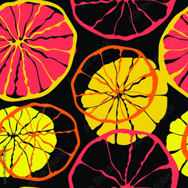 Obraz Colorful citrus fruit repeating pattern 