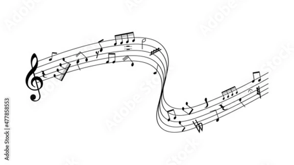 Fototapeta Music notes background on white background , Flat Modern design , illustration Vector EPS 10