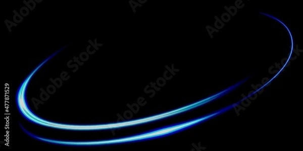Obraz Blue lines with black background