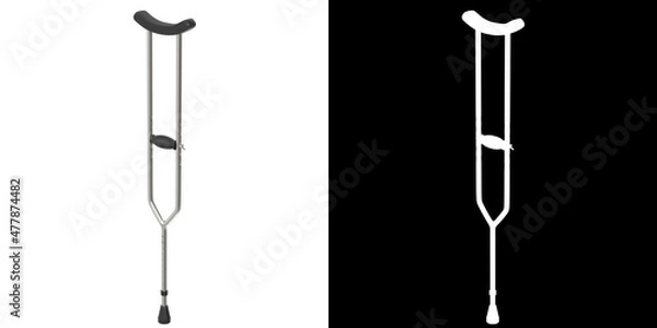 Obraz 3D rendering illustration of a crutch