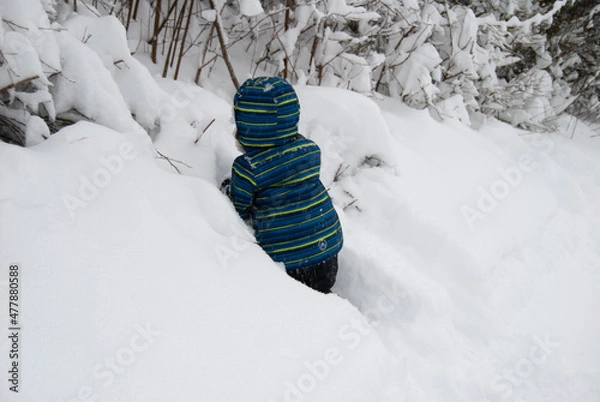 Obraz Kind im schnee, winterspiele