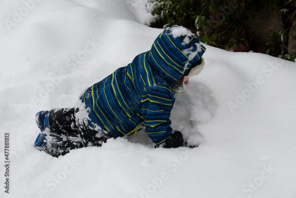 Obraz Kind im schnee, winterspiele