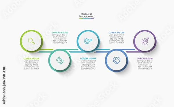 Obraz Business data visualization. timeline infographic icons designed for abstract background template milestone element modern diagram process technology digital marketing data presentation chart Vector