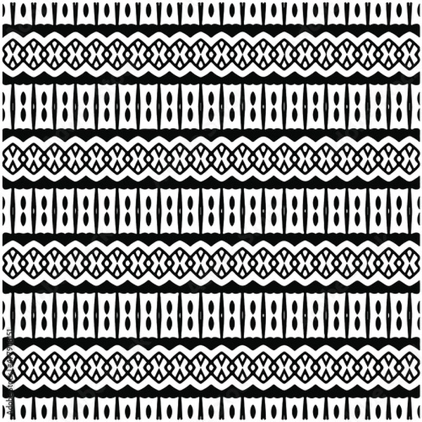 Fototapeta Seamless ethnic pattern color black and white.Can be used in fabric design for clothes, accessories; decorative paper, wrapping, background, wallpaper, Vector illustration.
