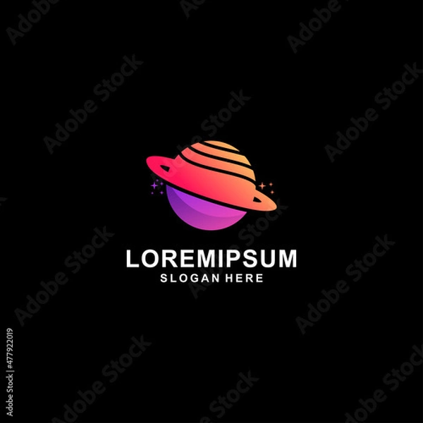 Obraz Planet logo design logo with 3d style