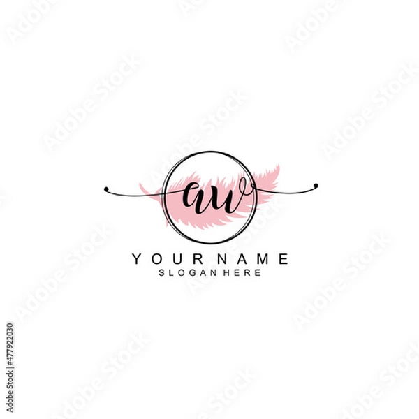 Fototapeta AW initial  Luxury logo design collection