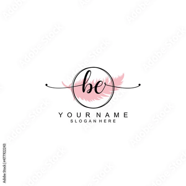 Fototapeta BE initial  Luxury logo design collection