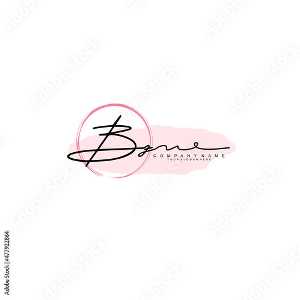 Fototapeta BZ initial Signature logo template vector