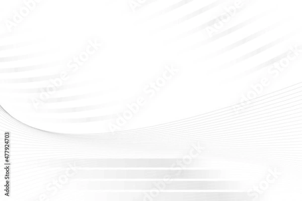 Obraz Abstract white and gray color, modern design background with geometric shape. Vector illustration.
