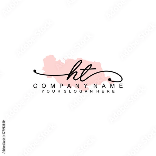 Obraz HT initial Signature logo template vector