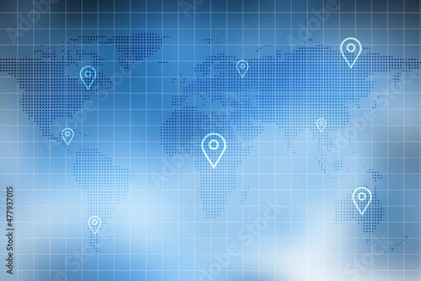 Fototapeta 2d rendering navigation background worldmap concept
