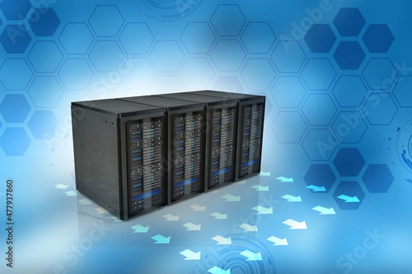 Fototapeta 3d rendering Database storage data base
