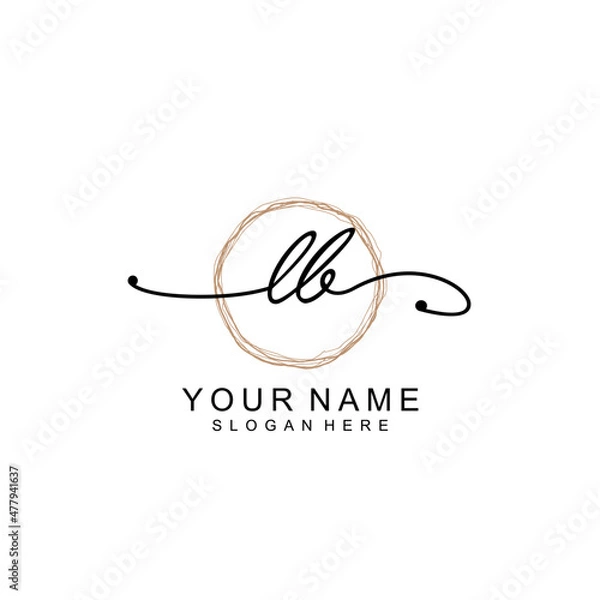 Obraz LB initial Signature logo template vector