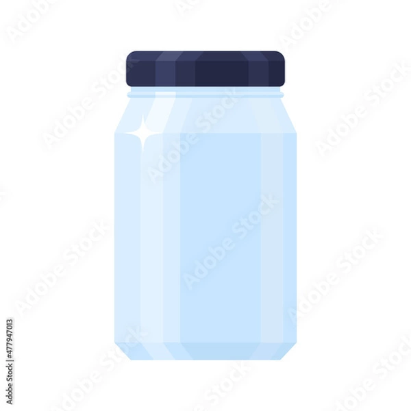 Obraz glass empty bottlle cartoon vector illustration isolated object