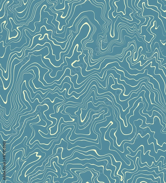 Obraz Seamless Wave Pattern Liquid Stripes Blue with Beige