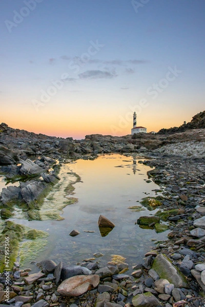 Obraz Faro de Favaritx en Menorca junto al Cami de Cavalls