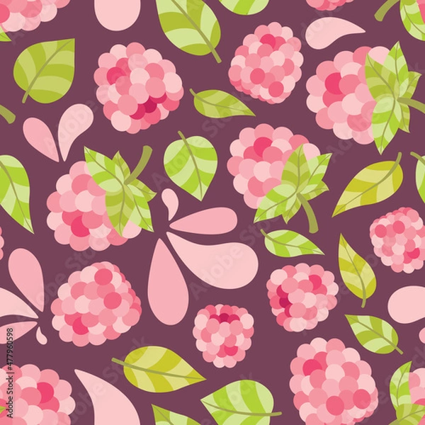 Fototapeta Raspberry Boom Seamless Surface Pattern Design