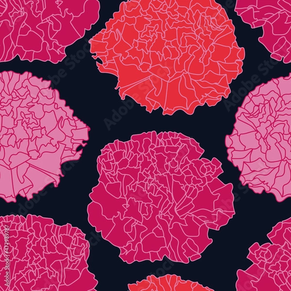 Obraz Carnation flower themed surface pattern design