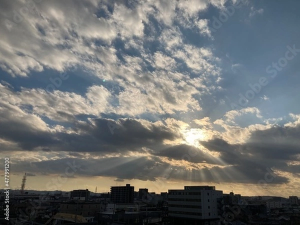 Obraz sunset over the city