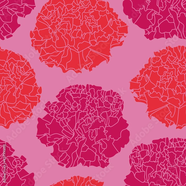 Obraz Carnation flower themed surface pattern design