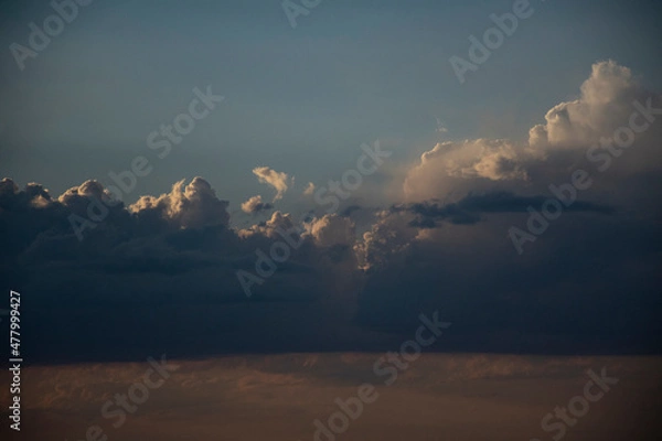 Obraz Beautiful sunset with clouds in endless fields.