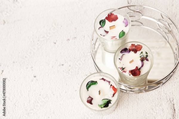 Obraz Background with hand made candle for spa and relax