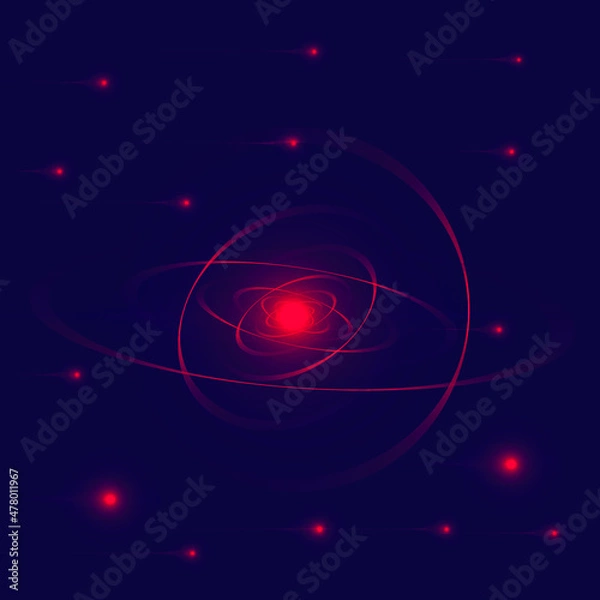 Obraz cosmos, pink stars, planet, galaxy