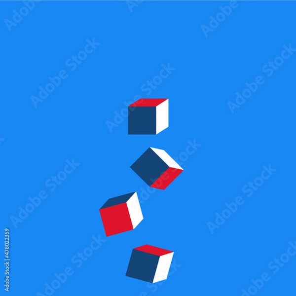Obraz COMPOSITION WITH CUBES | POSTER WITH 3d cube