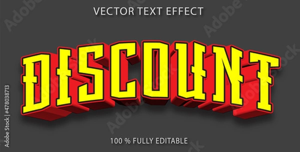 Obraz 33d red bold discount text effect