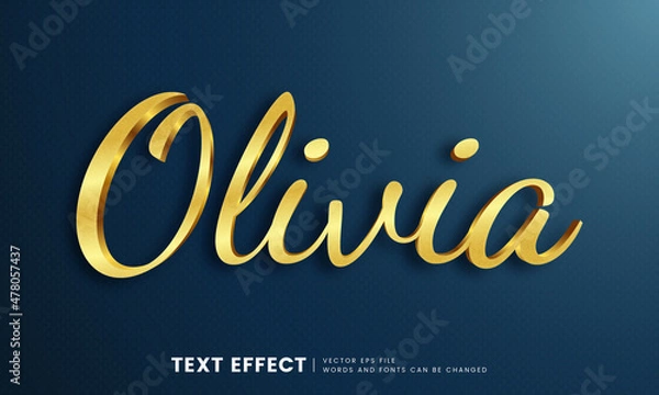 Obraz Editable luxury 3d gold text effect. Golden fancy font style perfect for logotype, title or heading text.