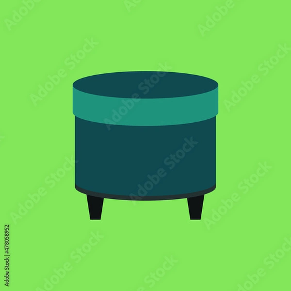 Fototapeta Storage Stool Cartoon Flat Vector Illustration
