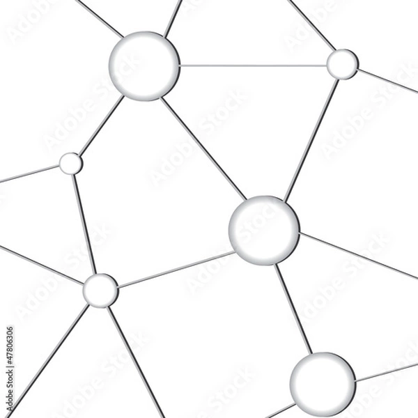 Fototapeta Molecule white silver background