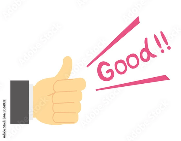 Fototapeta シンプルな手のアイコン　ハンドサイン　グッドサイン