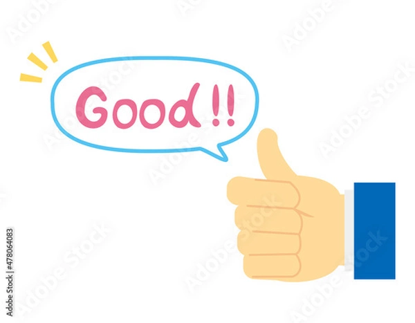 Fototapeta シンプルな手のアイコン　ハンドサイン　グッドサイン