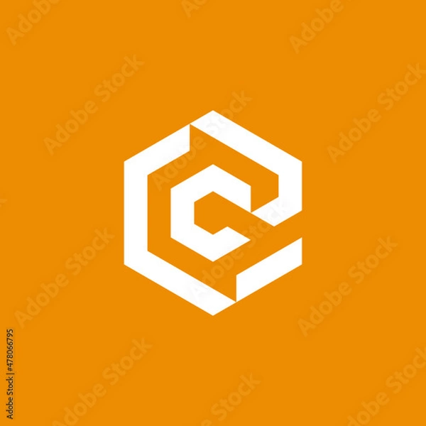 Obraz C Monogram logo in hexagonal shape