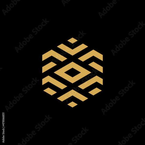 Fototapeta abstract pine cone in hexagonal shape