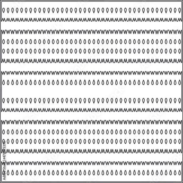 Fototapeta Vector ethnic pattern with symmetrical elements . Repeating geometric tiles from striped elements.Monochrome texture.Black and white pattern for wallpapers and backgrounds.