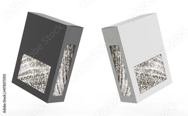 Fototapeta urad dal in a hard box isolated on white background. 3d illustration